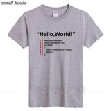 programmer With short sleeves T-shirt Hello World code Pure cotton Round collar Summer