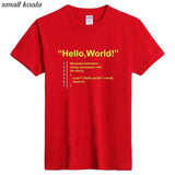 programmer With short sleeves T-shirt Hello World code Pure cotton Round collar Summer