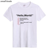 programmer With short sleeves T-shirt Hello World code Pure cotton Round collar Summer