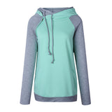Women's Funnel Neck Collar Oblique Zipper Casual Tunic Long Sleeve Hoodie Pullover