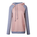Women's Funnel Neck Collar Oblique Zipper Casual Tunic Long Sleeve Hoodie Pullover