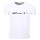 Hello World First Program T-shirt O-Neck Short Sleeve Summer Casual Funny Programmer Geek T-shirt
