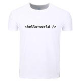 Hello World First Program T-shirt O-Neck Short Sleeve Summer Casual Funny Programmer Geek T-shirt
