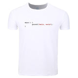 Hello World First Program T-shirt O-Neck Short Sleeve Summer Casual Funny Programmer Geek T-shirt
