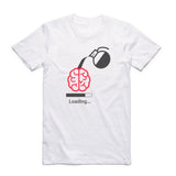 Brain Loading T-shirt Summer Casual O-Neck Short Sleeve Gamer Computer Geek T-shirt